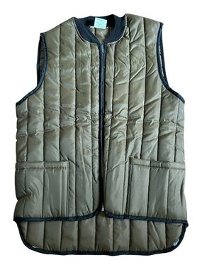Vtg Deadstock Sears 70’s Tan Quilted Men's Puffer Vest medium BNWOT